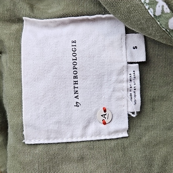 By Anthropologie Green Marley Linen Blend Oversized Utility Jacket S - Picture 4 of 9